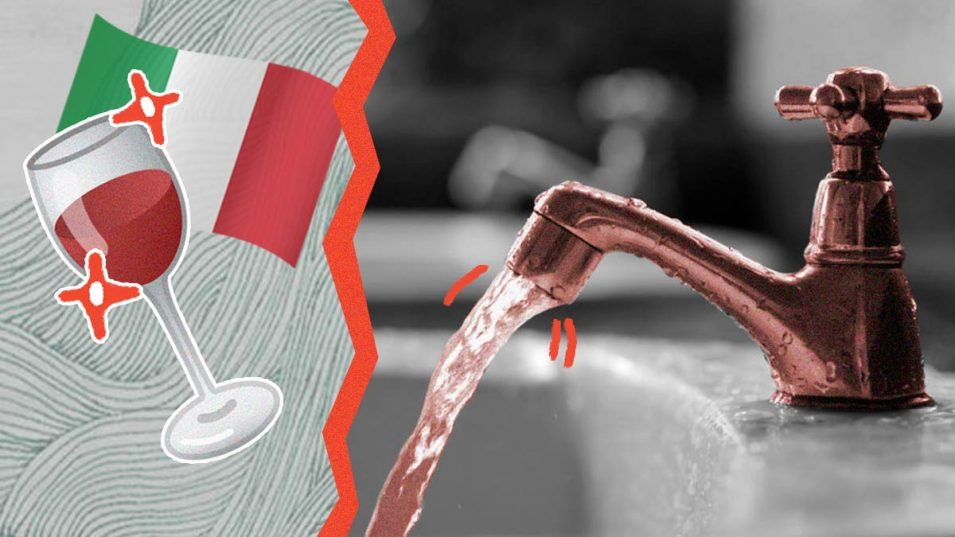 В итальянском городе из кранов в домах потекло вино